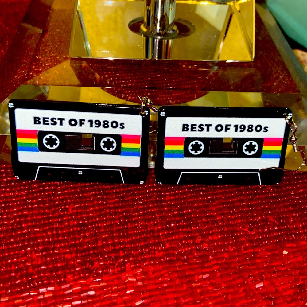 Best of the 1980s cassette vintage earrings